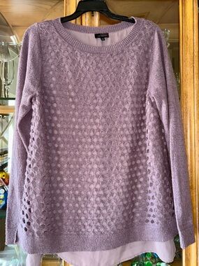 The Limited Lilac Open-Knit Layered Lightweight Sweater